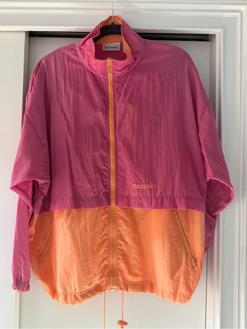 Reebok vintage Women’s Two-Tone Pink & Orange Windbreaker Jacket